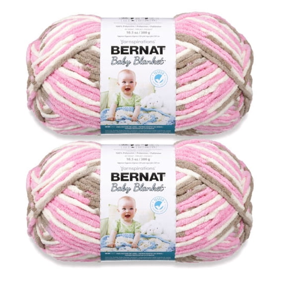 Bernat® Baby blanket⢠#6 Super Bulky Polyester Yarn, Little roses 10.5oz/300g 220 Yd (2pk)