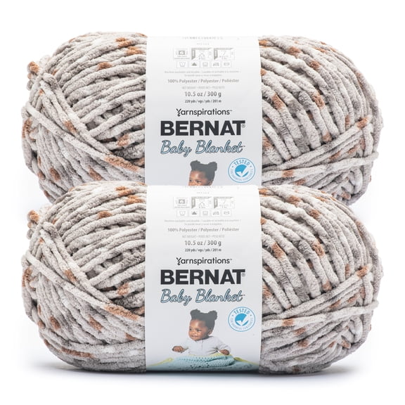 Bernat® Baby blanket™ #6 Super Bulky Polyester Yarn, Pebble dot 10.5oz/300g 220 Yd (2pk)