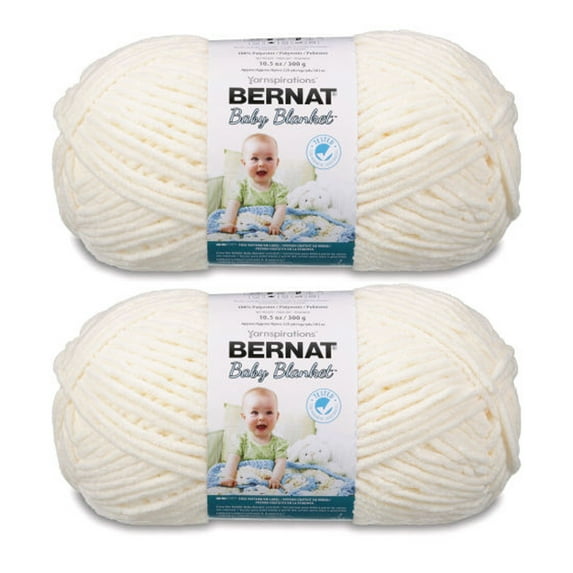 Bernat® Baby blanket™ #6 Super Bulky Polyester Yarn, Vanilla 10.5oz/300g 220 Yards (2pk)