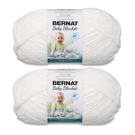 Bernat® Baby blanket™ #6 Super Bulky Polyester Yarn, White 10.5oz/300g 220 Yards (2pk)