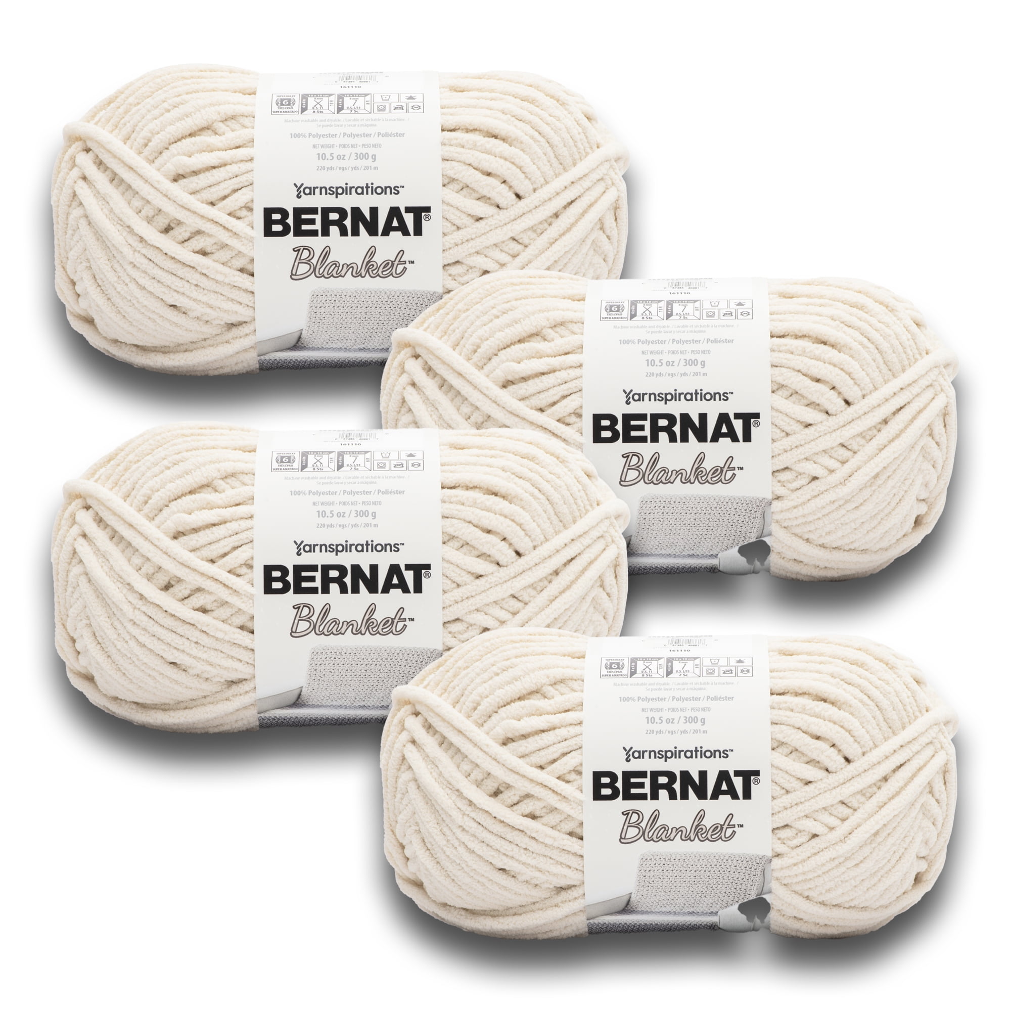 Bernat Forever Fleece #6 Super Bulky Polyester Yarn, Natural 9.9oz/280g, 194 Yards (2 Pack)