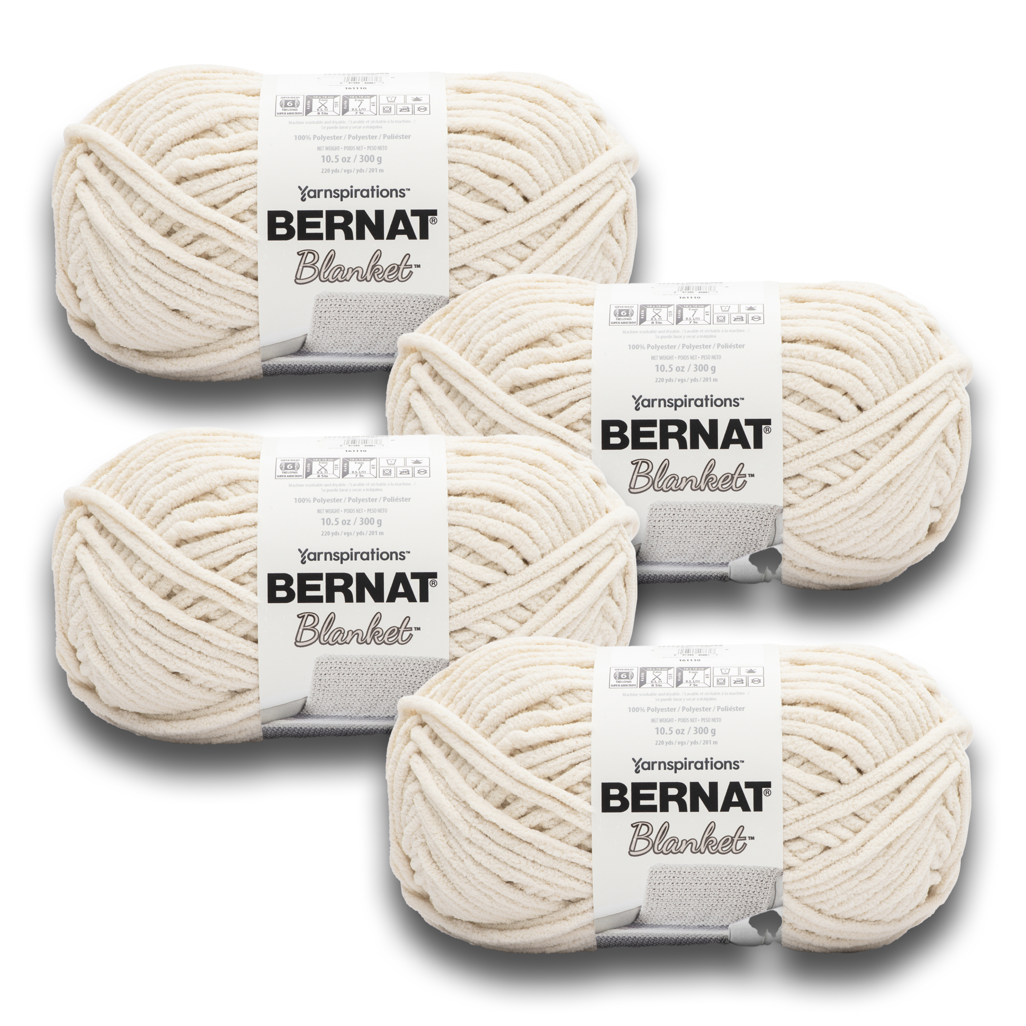 Bernat Polyester Velvet Yarn (300g/10.5 oz), White