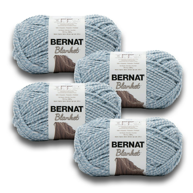 Bernat Blanket Yarn - Big Ball (10.5 oz) - 2 Pack with Pattern Cards in  Color (Pale Grey)