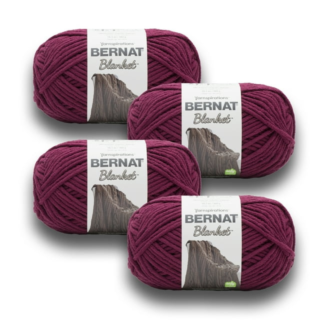 Bernat® Blanket™ 6 Super Bulky Polyester Yarn, Burgundy Plum 10.5oz