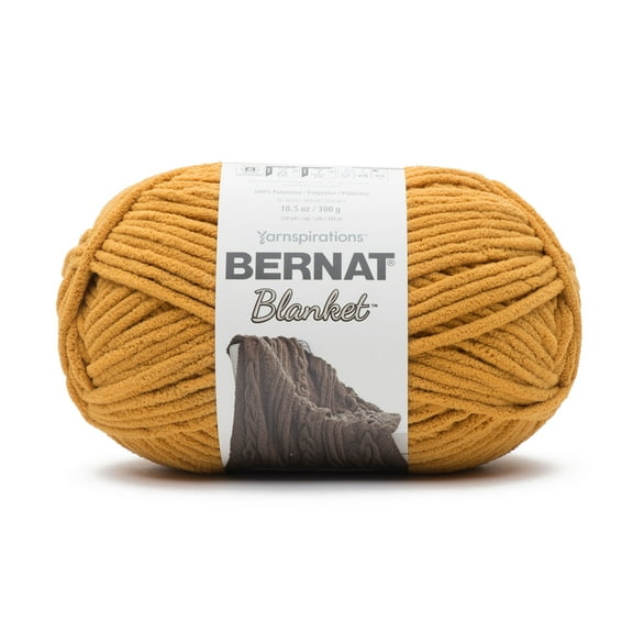 Bernat® Blanket™ #6 Super Bulky Polyester Yarn, Burnt Mustard 10.5oz/300g, 220 Yards