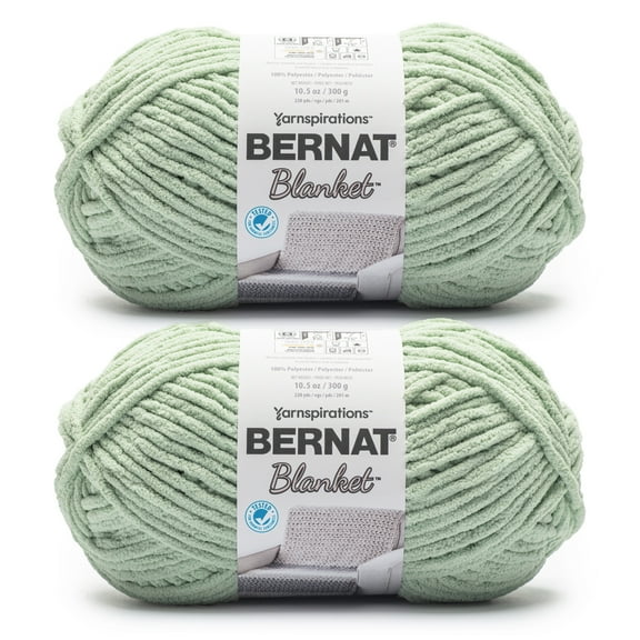 Bernat® Blanket™ #6 Super Bulky Polyester Yarn, Clary Sage 10.5oz/300g 220 Yards (2Pk)