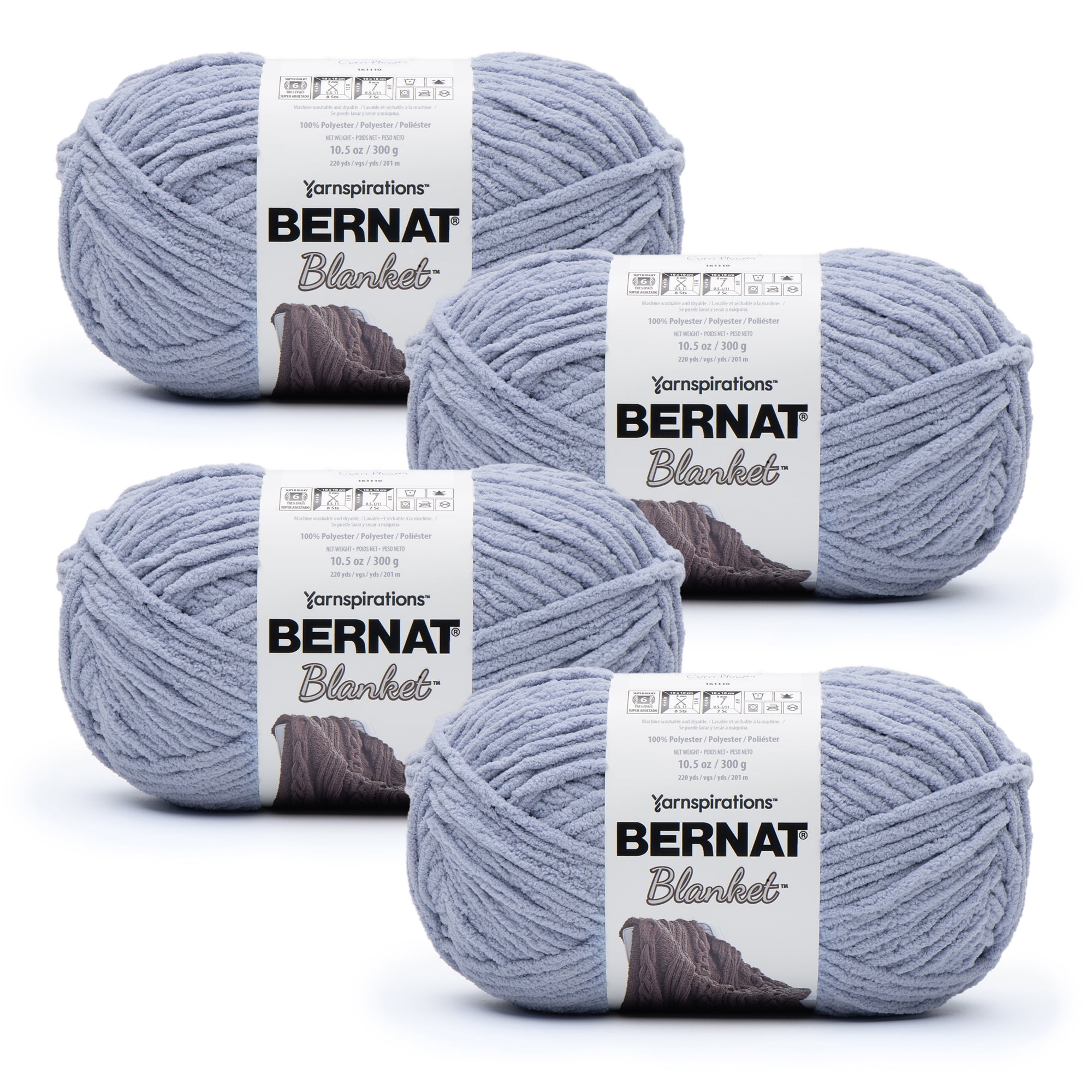 Bernat® Blanket Brights™ #6 Super Bulky Polyester Yarn, Neon Sherbet  10.5oz/300g, 220 Yards (4 Pack)