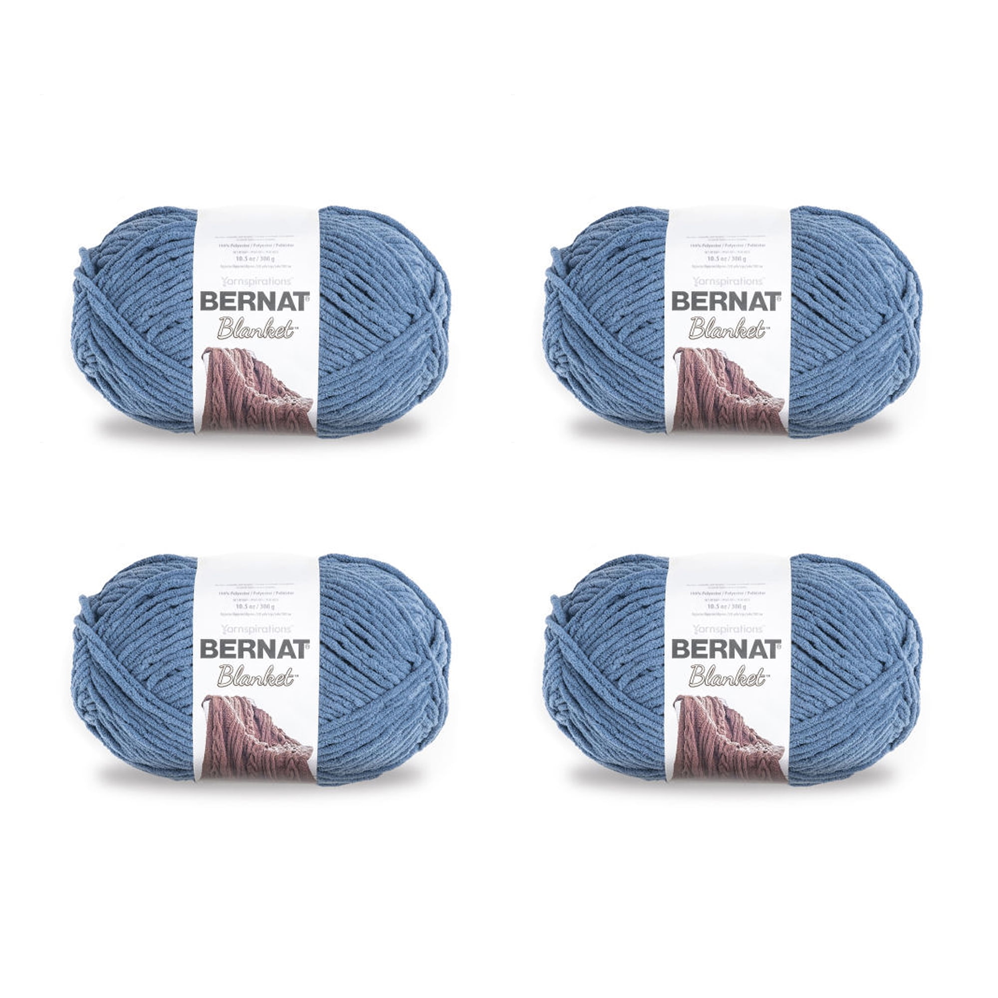 Bernat Blanket Yarn (6-Pack) Super Bulky #6 5.3 oz 108 Yds ea (Country  Blue/106)