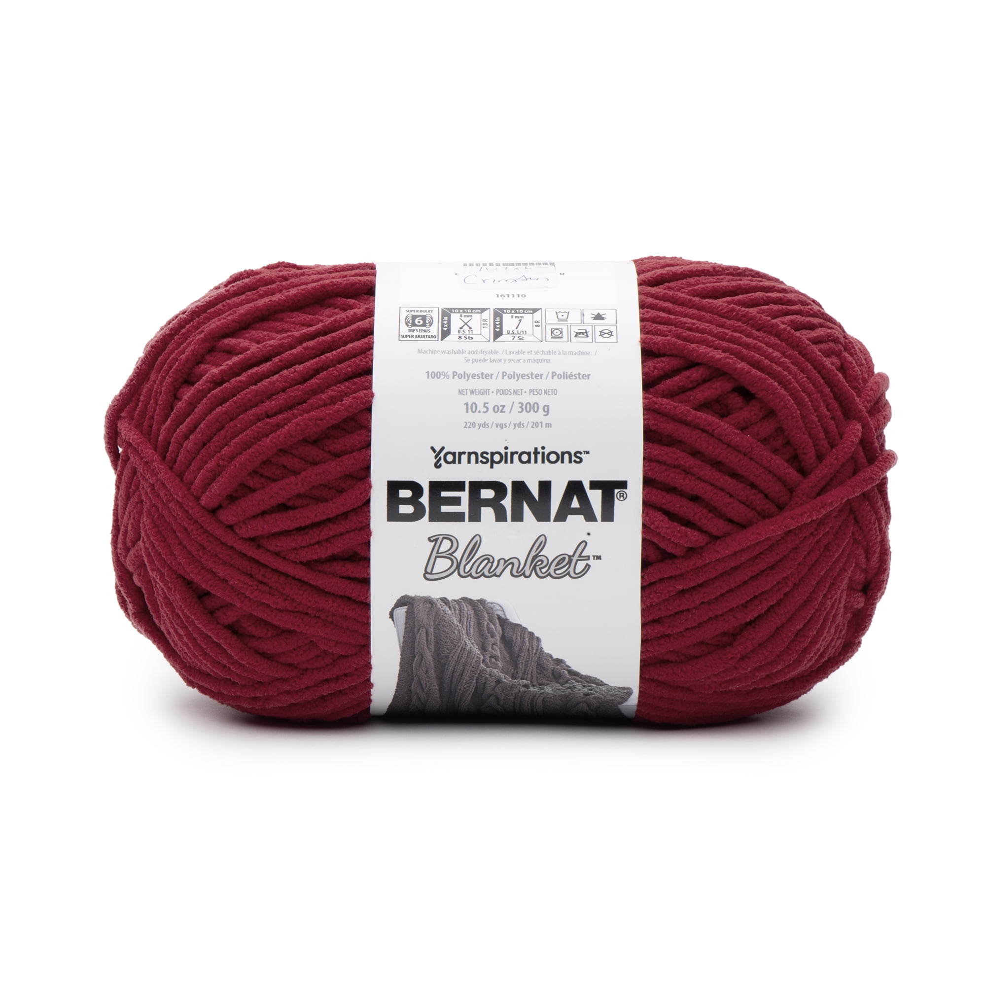 Bernat Blanket Super Bulky Acrylic Yarn - 2 Pack of 300g/10.5oz #6 Chunky Chenille Heavy Weight Yarn for Knitting and Crocheting, Amigurumi, Thick