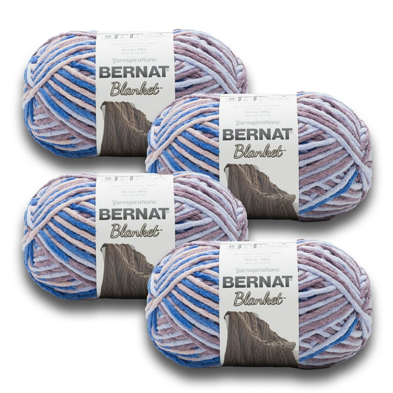 Bernat® Blanket™ #6 Super Bulky Polyester Yarn, Weathered Wood 10.5oz/300g,  220 Yards (4 Pack)