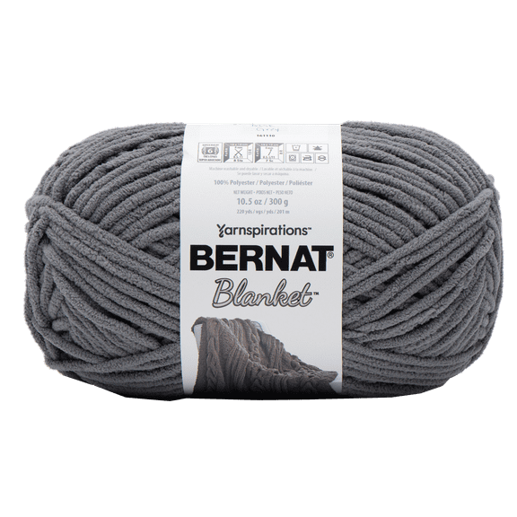 Bernat® Blanket™ #6 Super Bulky Polyester Yarn, Dark Gray 10.5oz/300g, 220 Yards