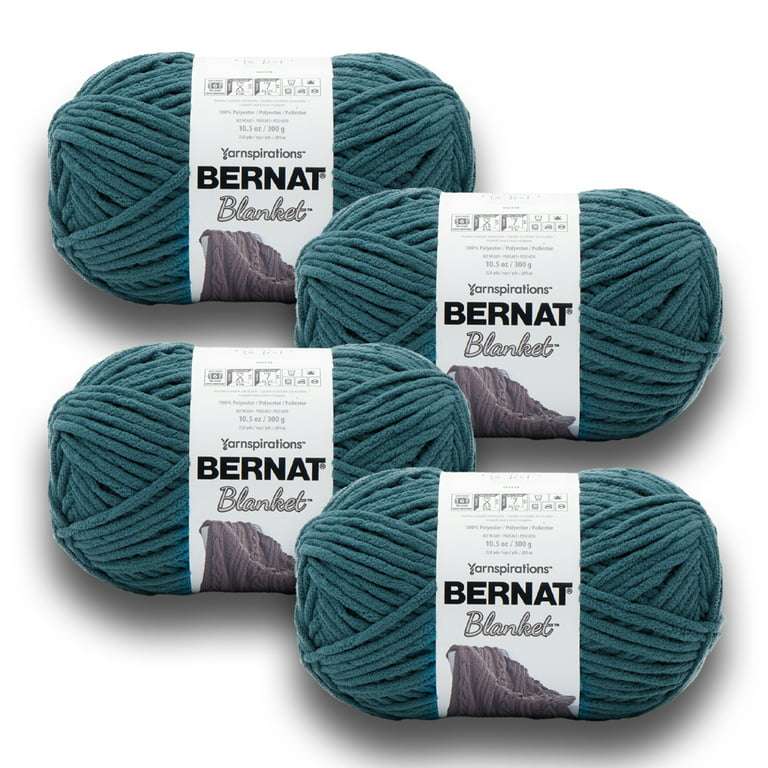 Bernat® Blanket™ #6 Super Bulky Polyester Yarn, Misty Mauve 10.5oz/300g,  220 Yards (4 Pack)