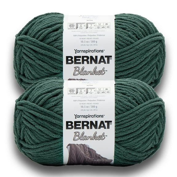 Bernat® Blanket™ #6 Super Bulky Polyester Yarn, Deep Sea 10.5oz/300g 220 Yards (2Pk)