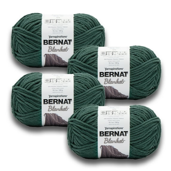 Bernat® Blanket™ #6 Super Bulky Polyester Yarn, Deep Sea 10.5oz/300g, 220 Yards (4 Pack)