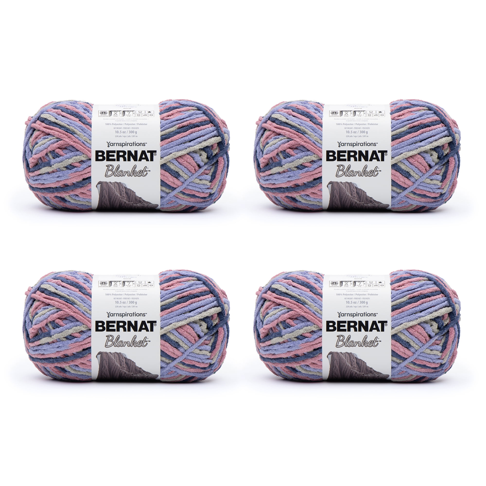Bernat Blanket Super Bulky Acrylic Yarn - 2 Pack of 300g/10.5oz #6 Chunky  Chenille Heavy Weight Yarn for Knitting and Crocheting, Amigurumi, Thick