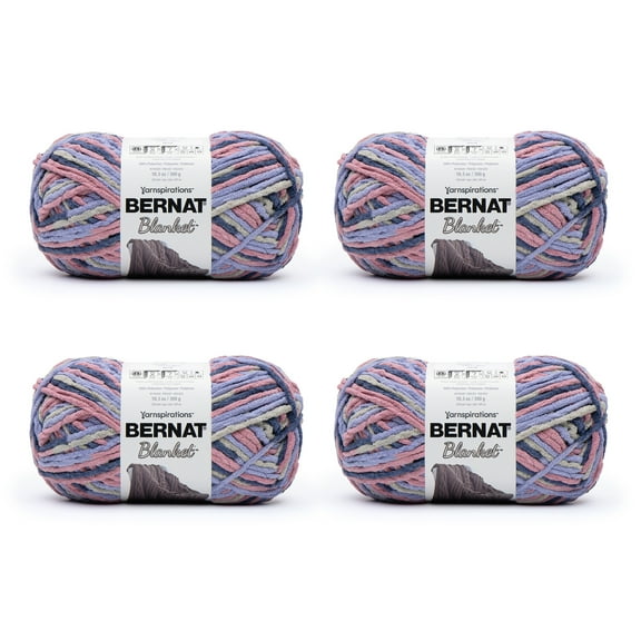 Bernat® Blanket™ #6 Super Bulky Polyester Yarn, Dusk Horizon 10.5oz/300g, 220 Yards (4 Pack)