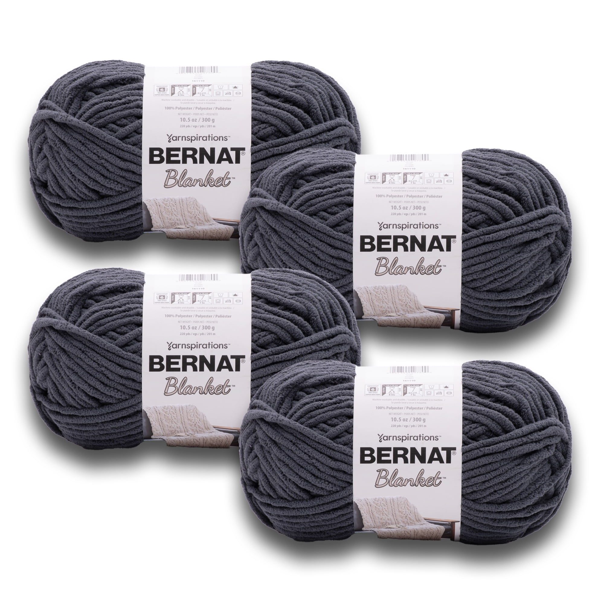Bernat® Blanket™ 6 Super Bulky Polyester Yarn, Faded Blues 10.5oz/300g
