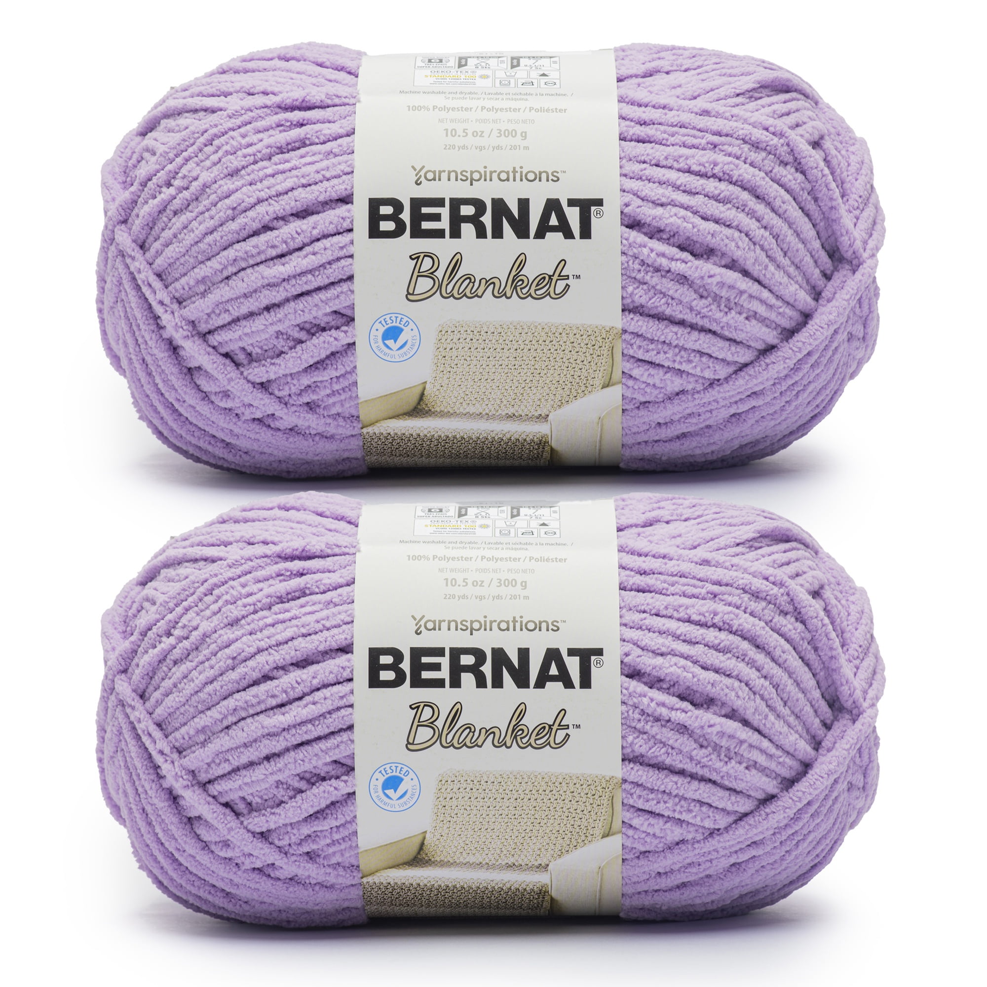 Bernat® Blanket™ #6 Super Bulky Polyester Yarn, Floret 10.5oz/300g 220 Yards (2Pk)