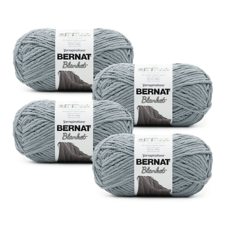 Bernat® Blanket™ #6 Super Bulky Polyester Yarn, Frosted Blue 10.5oz/300g,  220 Yards (4 Pack)