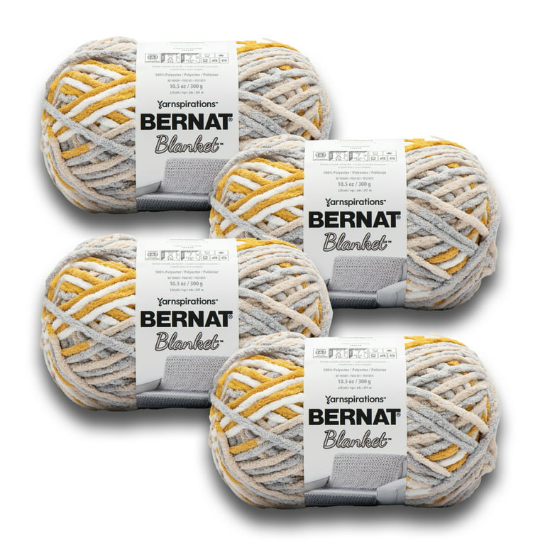 Bernat Blanket #6 Super Bulky Polyester Yarn, Taupe 10.5oz/300g, 220 Yards (4 Pack), Size: Super Bulky (6)