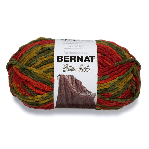 Bernat Blanket 6 Super Bulky Polyester Yarn, Harvest 10.5oz/300g, 220 Yards