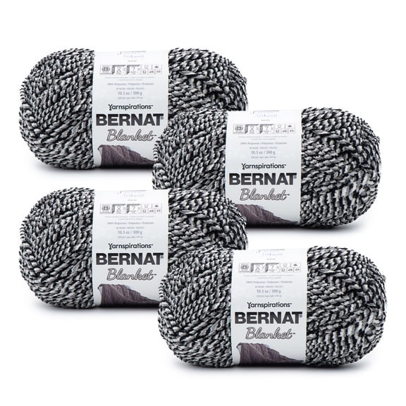 Bernat® Blanket™ #6 Super Bulky Polyester Yarn, Inkwell 10.5oz/300g, 220 Yards (4 Pack)