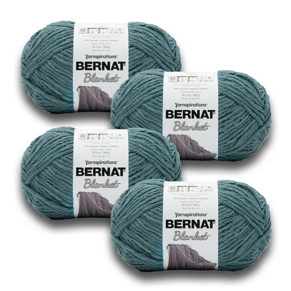 Bernat® Blanket™ #6 Super Bulky Polyester Yarn, Lagoon 10.5oz/300g, 220 Yards (4 Pack)