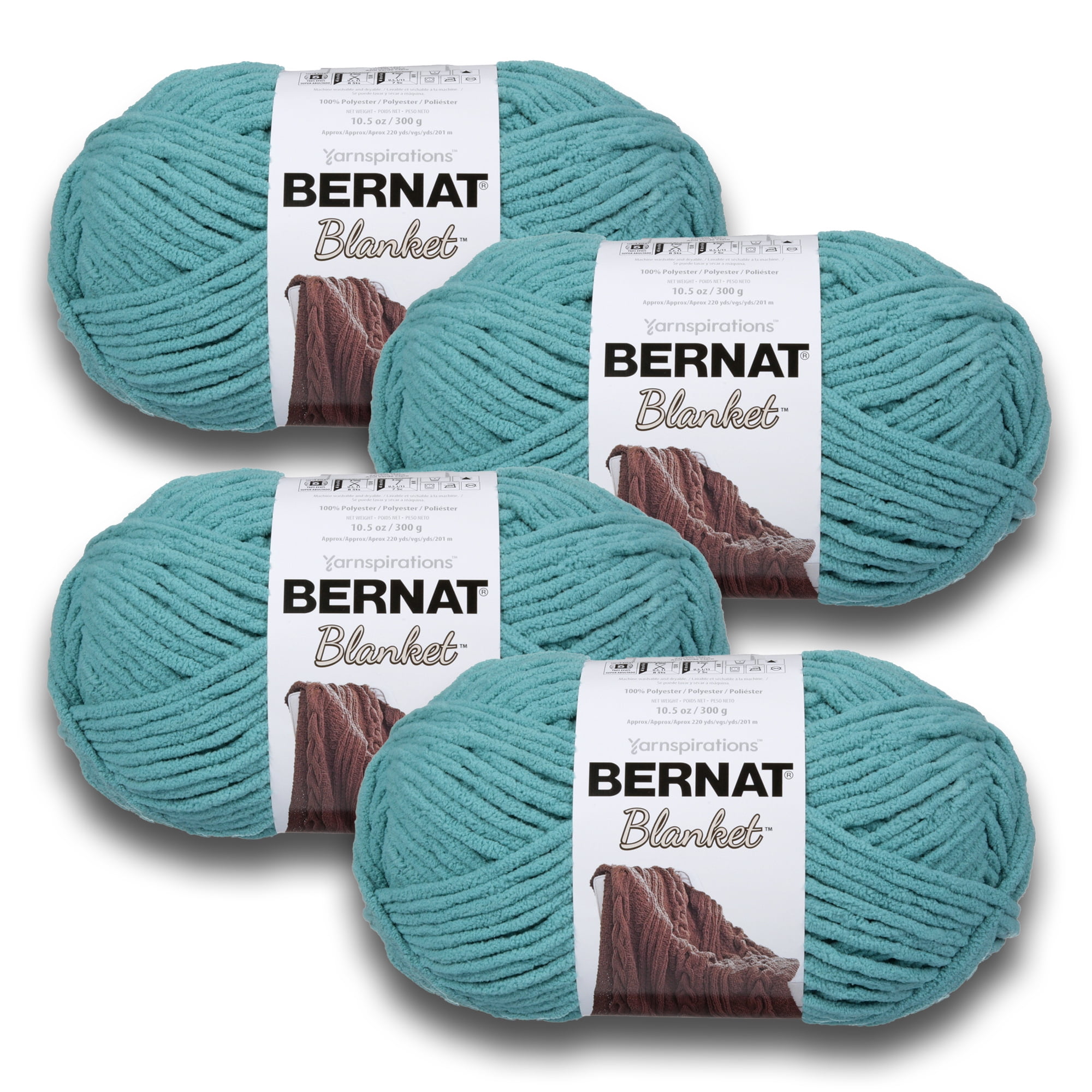 Bernat® Blanket™ #6 Super Bulky Polyester Yarn, Blush Pink 10.5oz/300g, 220  Yards (4 Pack)