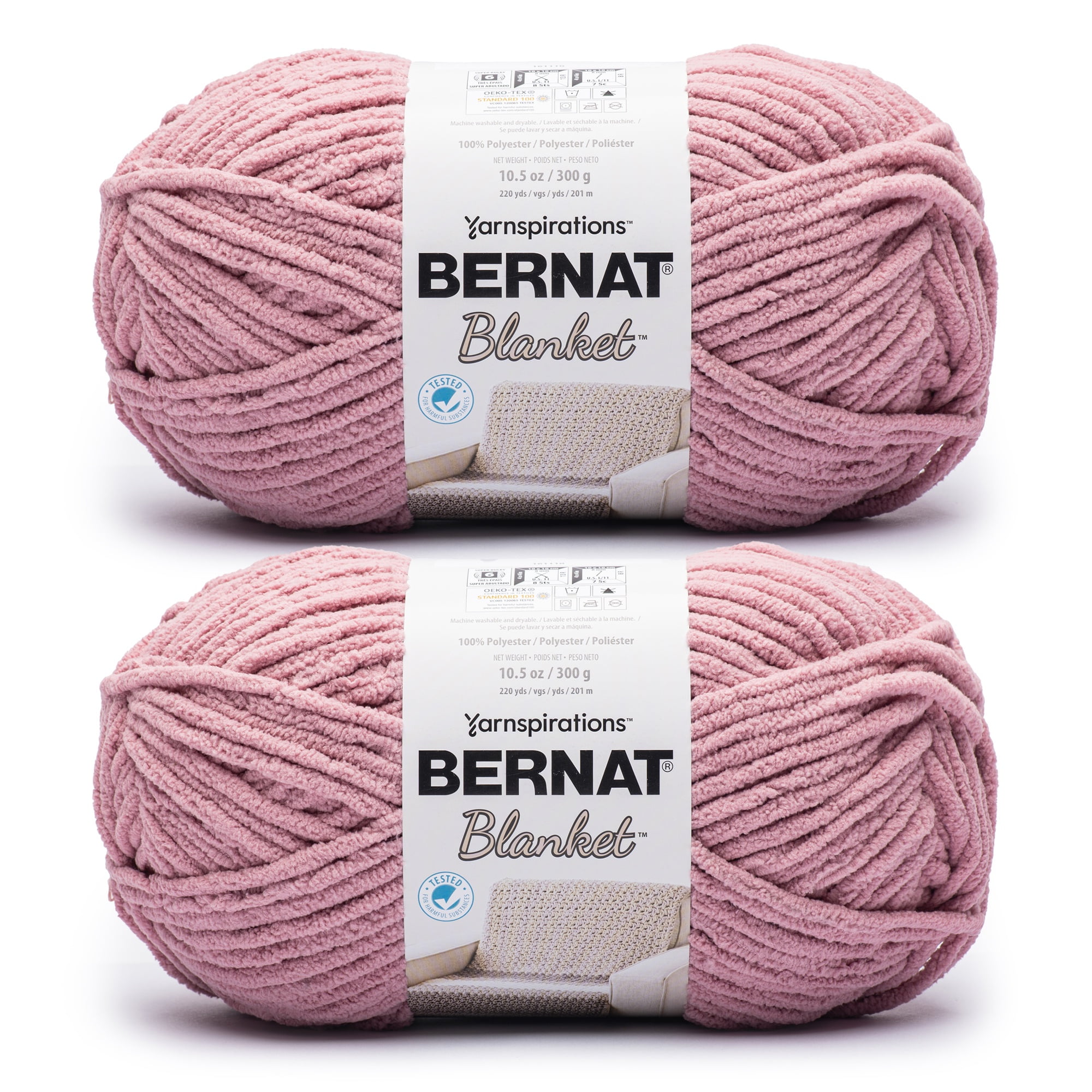 Bernat® Blanket™ #6 Super Bulky Polyester Yarn, Lotus 10.5oz/300g 220 Yards (2Pk)