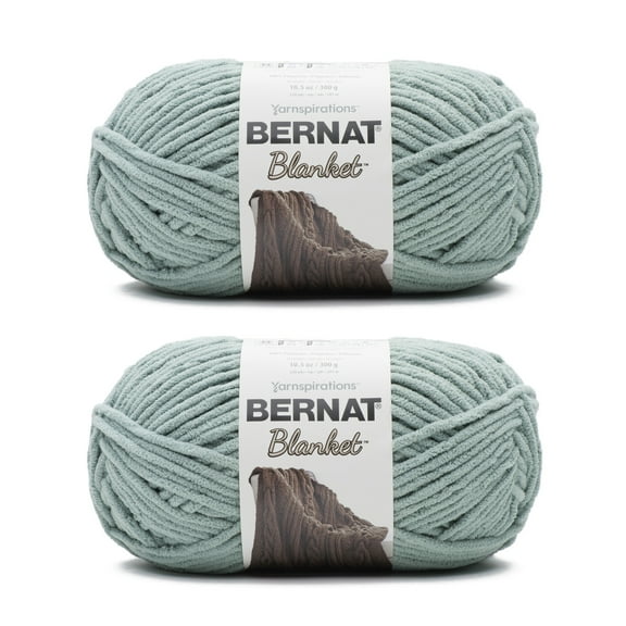 Bernat® Blanket™ #6 Super Bulky Polyester Yarn, Misty Green 10.5oz/300g 220 Yards (2Pk)