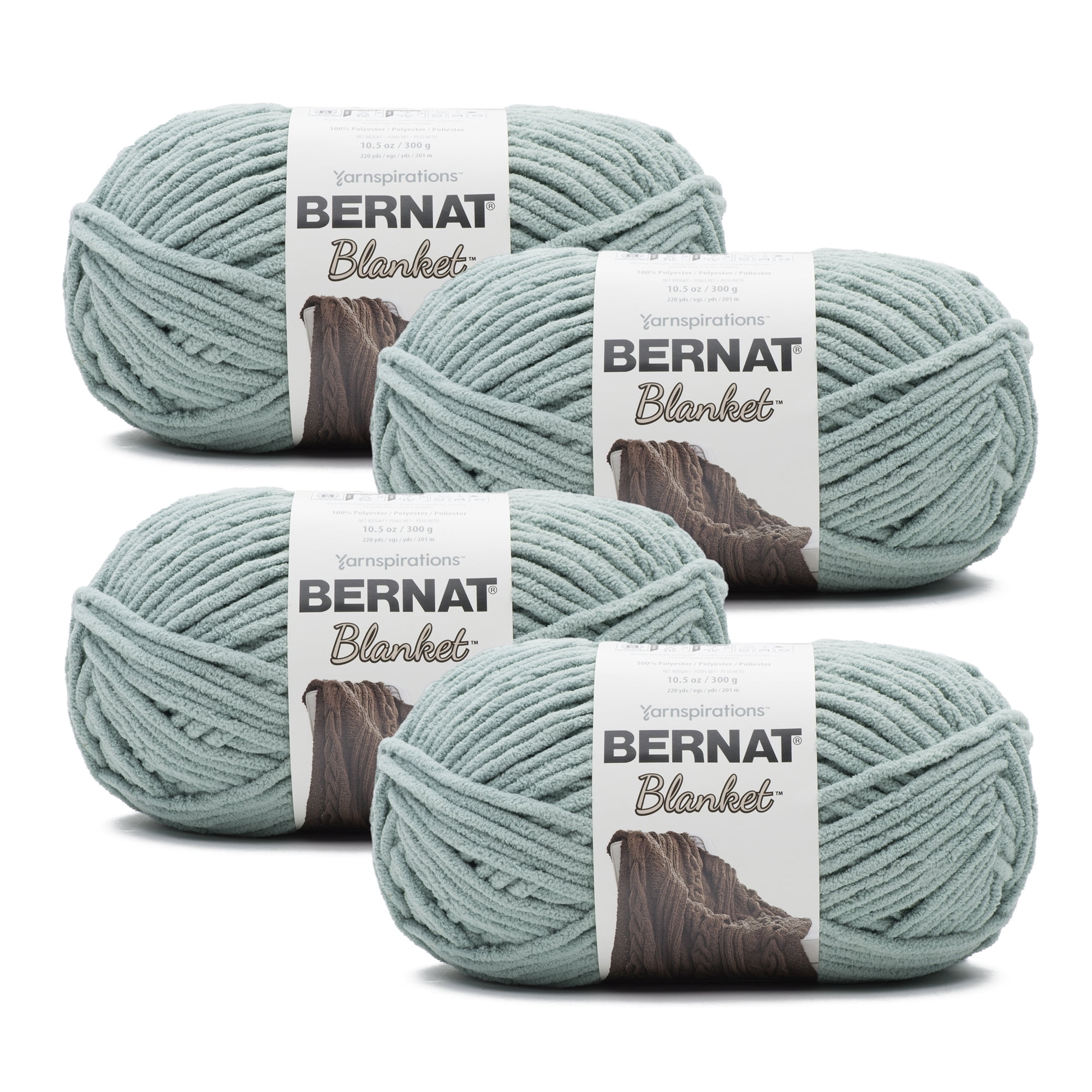 Bernat® Blanket™ 6 Super Bulky Polyester Yarn, Misty Green 10.5oz/300g