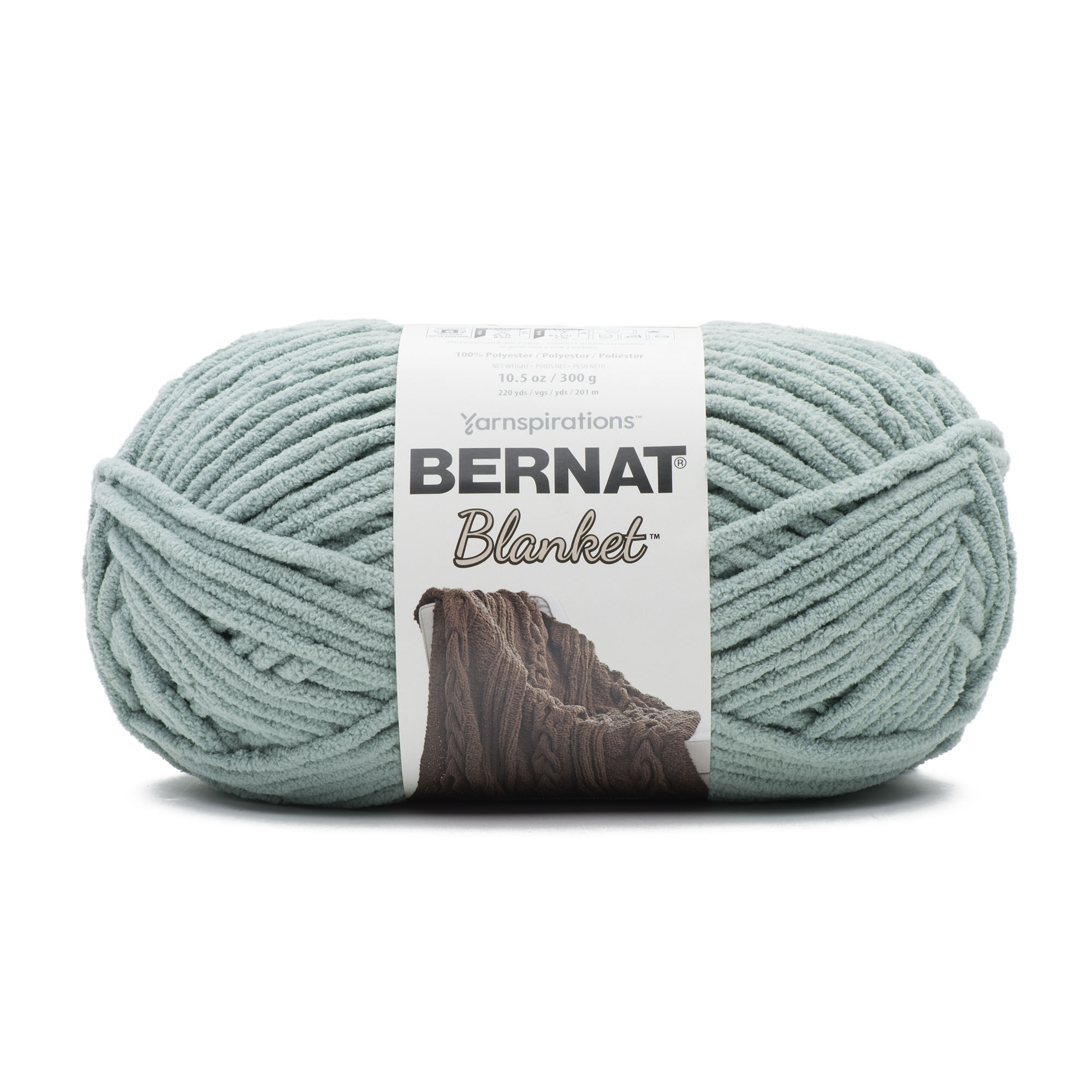 Bernat Polyester Velvet Yarn (300g/10.5 oz), Smokey Green