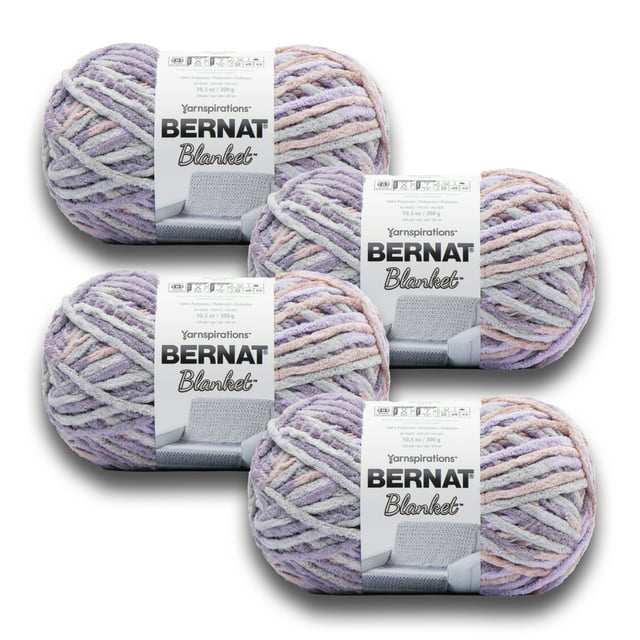 Bernat® Blanket™ 6 Super Bulky Polyester Yarn, Misty Mauve 10.5oz/300g, 220 Yards (4 Pack
