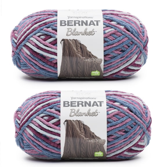 Bernat® Blanket™ #6 Super Bulky Polyester Yarn, Moon Dusk 10.5oz/300g 220 Yards (2Pk)