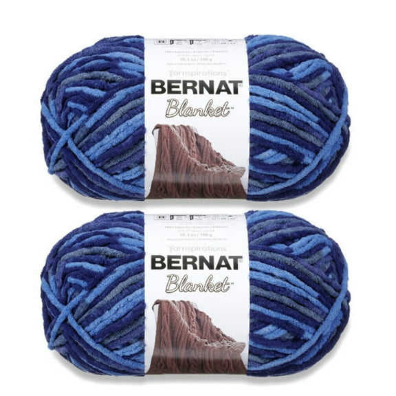 Bernat® Blanket™ #6 Super Bulky Polyester Yarn, North Sea 10.5oz/300g 220 Yards (2Pk)