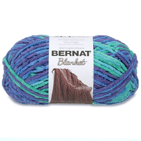Bernat® Blanket™ #6 Super Bulky Polyester Yarn, Ocean Shades 10.5oz/300g, 220 Yards
