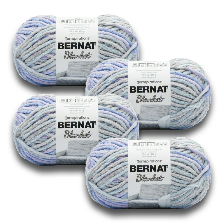 Bernat® Blanket™ #6 Super Bulky Polyester Yarn, White Beach 10.5oz/300g,  220 Yards (4 Pack) 