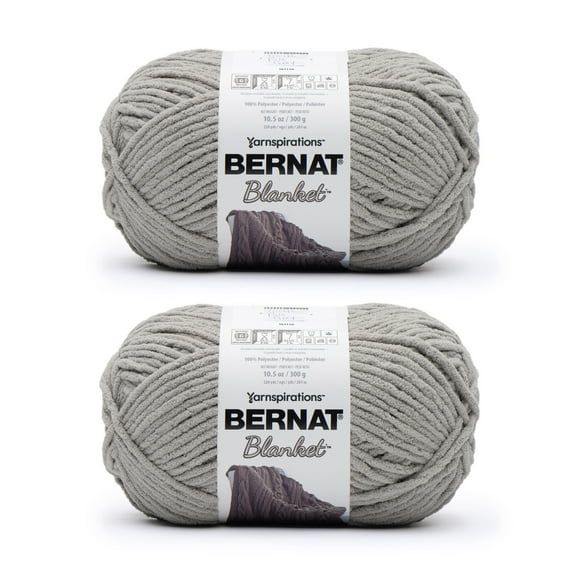 Bernat® Blanket™ #6 Super Bulky Polyester Yarn, Pale Grey 10.5oz/300g 220 Yards (2Pk)