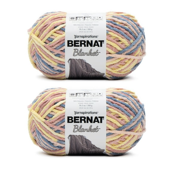 Bernat® Blanket™ #6 Super Bulky Polyester Yarn, Pink Lagoon 10.5oz/300g 220 Yards (2Pk)