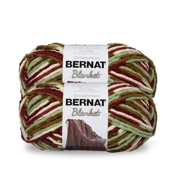 Bernat® Blanket™ #6 Super Bulky Polyester Yarn, Plum Fields 10.5oz/300g 220 Yards (2Pk)