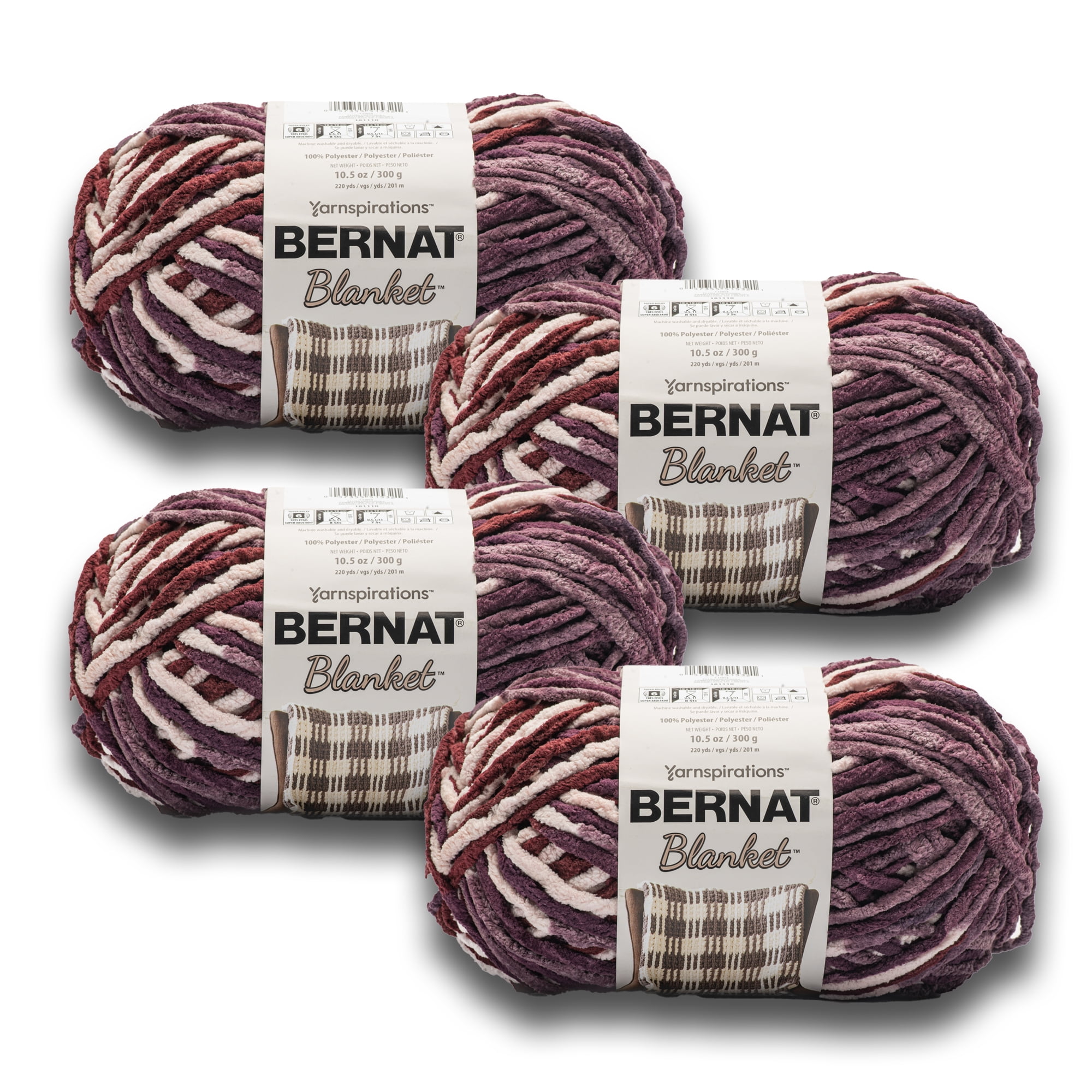 Bernat Blanket Extra #7 Jumbo Polyester Yarn, Faded Blues 10.5oz/300g, 97 Yards (4 Pack), Size: Four-Pack