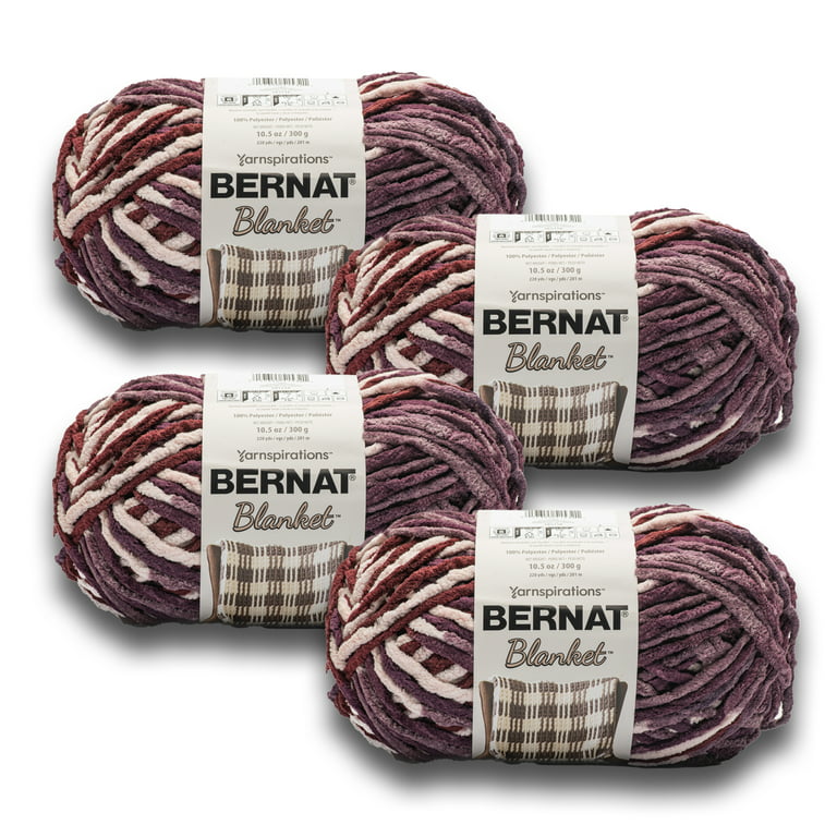 Bernat® Blanket™ #6 Super Bulky Polyester Yarn, Gray Storm Varg  10.5oz/300g, 220 Yards (4 Pack)
