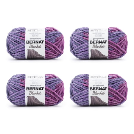 Bernat® Blanket™ #6 Super Bulky Polyester Yarn, Purple Sunset 10.5oz/300g, 220 Yards (4 Pack)