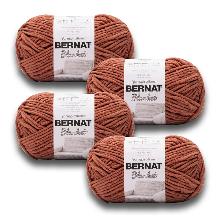 Bernat Blanket 6 Super Bulky Polyester Yarn Red Rust 10.5oz 300g 220 Yards 4 Pack Walmart