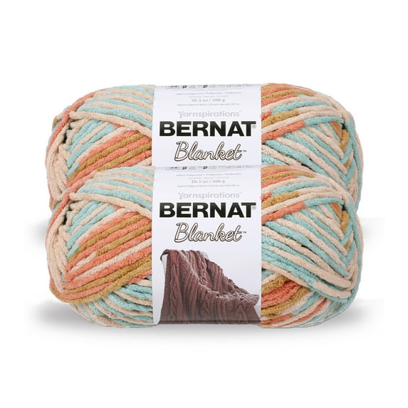 Bernat® Blanket™ #6 Super Bulky Polyester Yarn, Sailors Delight 10.5oz/300g 220 Yd (2Pk)
