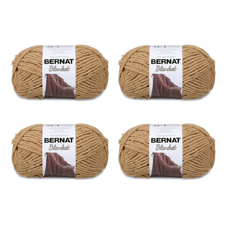 Bernat® Blanket™ #6 Super Bulky Polyester Yarn, Overcast 10.5oz/300g, 220  Yards (4 Pack)