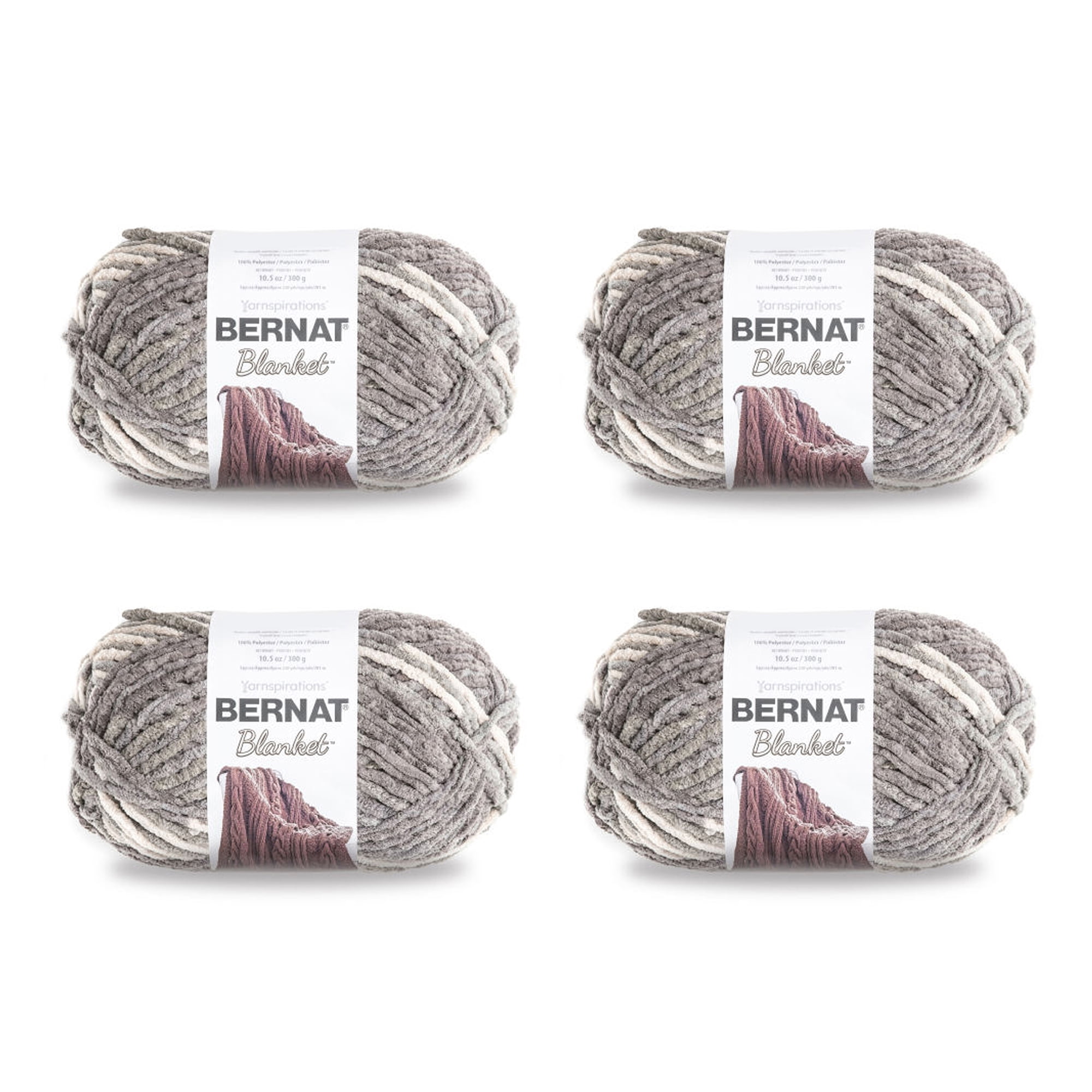 Bernat® Blanket™ #6 Super Bulky Polyester Yarn, Tourmaline 10.5oz/300g, 220  Yards (4 Pack)