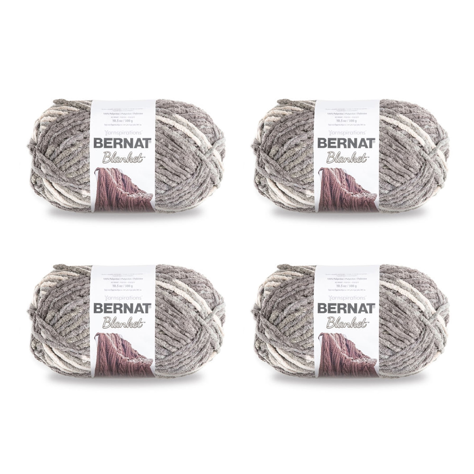 Mainstays Cozy Chenille Yarn, 220 yd, Artic White, 100% Polyester, Bulky