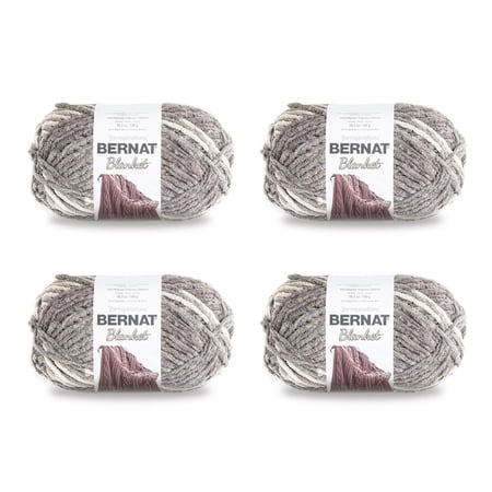 Bernat® Blanket™ #6 Super Bulky Polyester Yarn, Silver Steel 10.5oz/300g, 220 Yards (4 Pack)