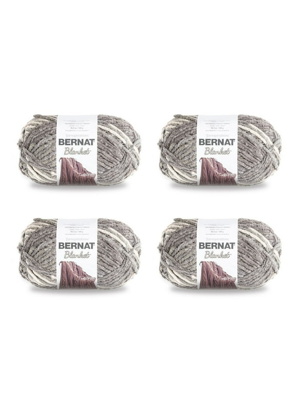 Bernat® Blanket™ #6 Super Bulky Polyester Yarn, Silver Steel 10.5oz/300g, 220 Yards (4 Pack)